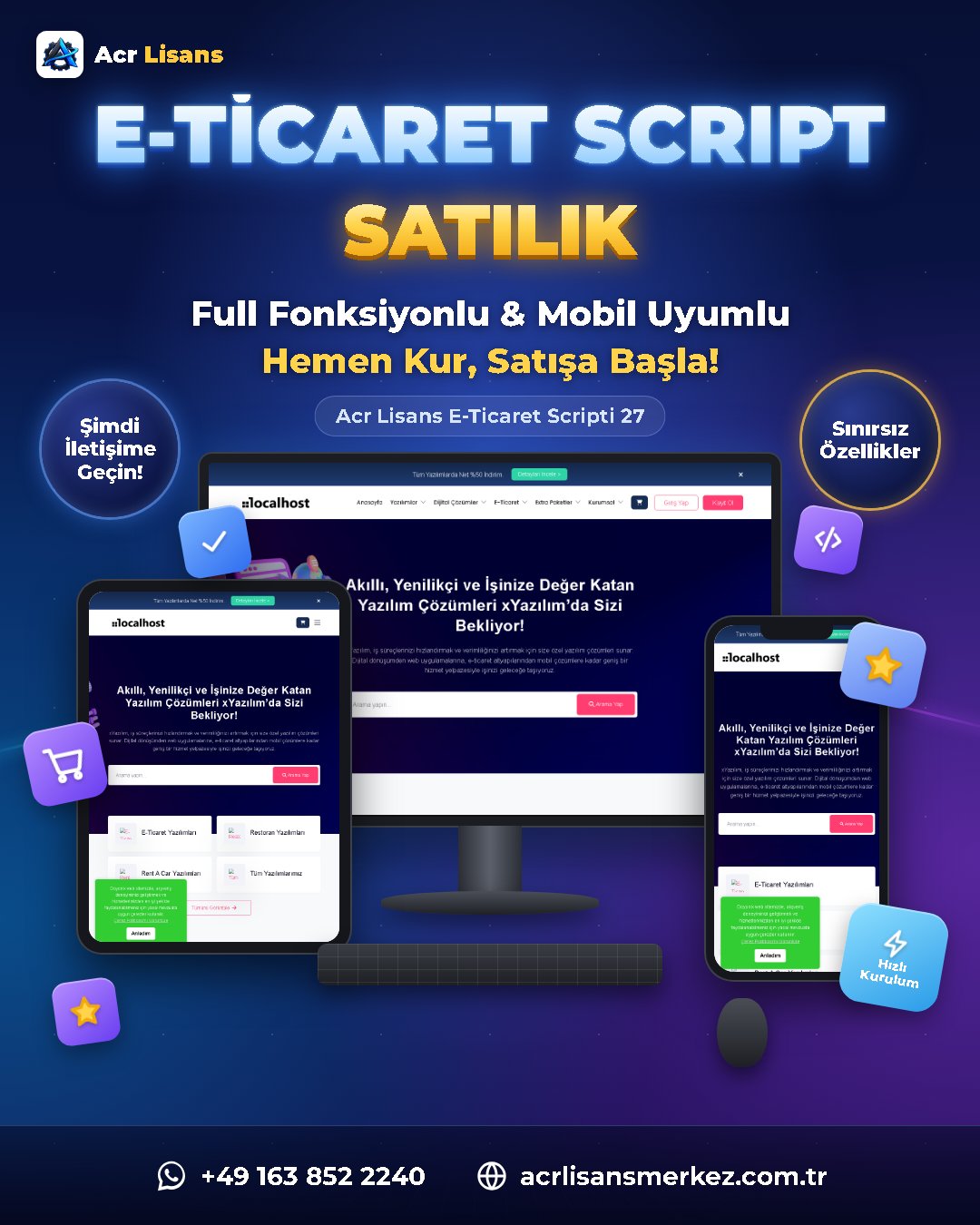 Acr Lisans E-Ticaret Scripti 27 ekran görüntüsü 1