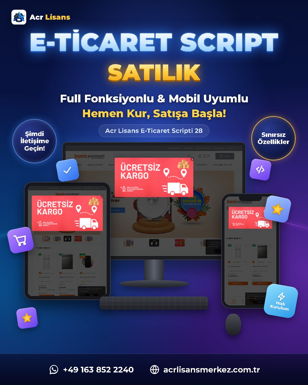 Acr Lisans E-Ticaret Scripti 28 ekran görüntüsü 1
