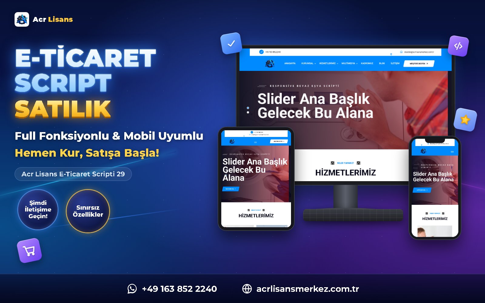 Acr Lisans E-Ticaret Scripti 29 ana ekran görüntüsü