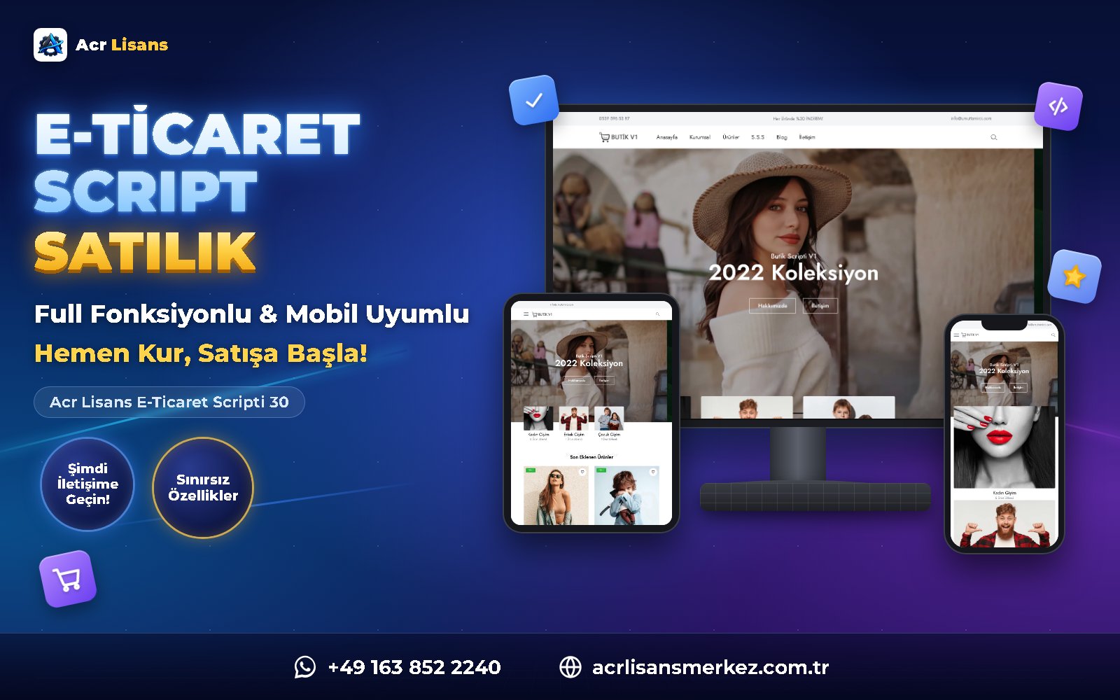 Acr Lisans E-Ticaret Scripti 30 ana ekran görüntüsü