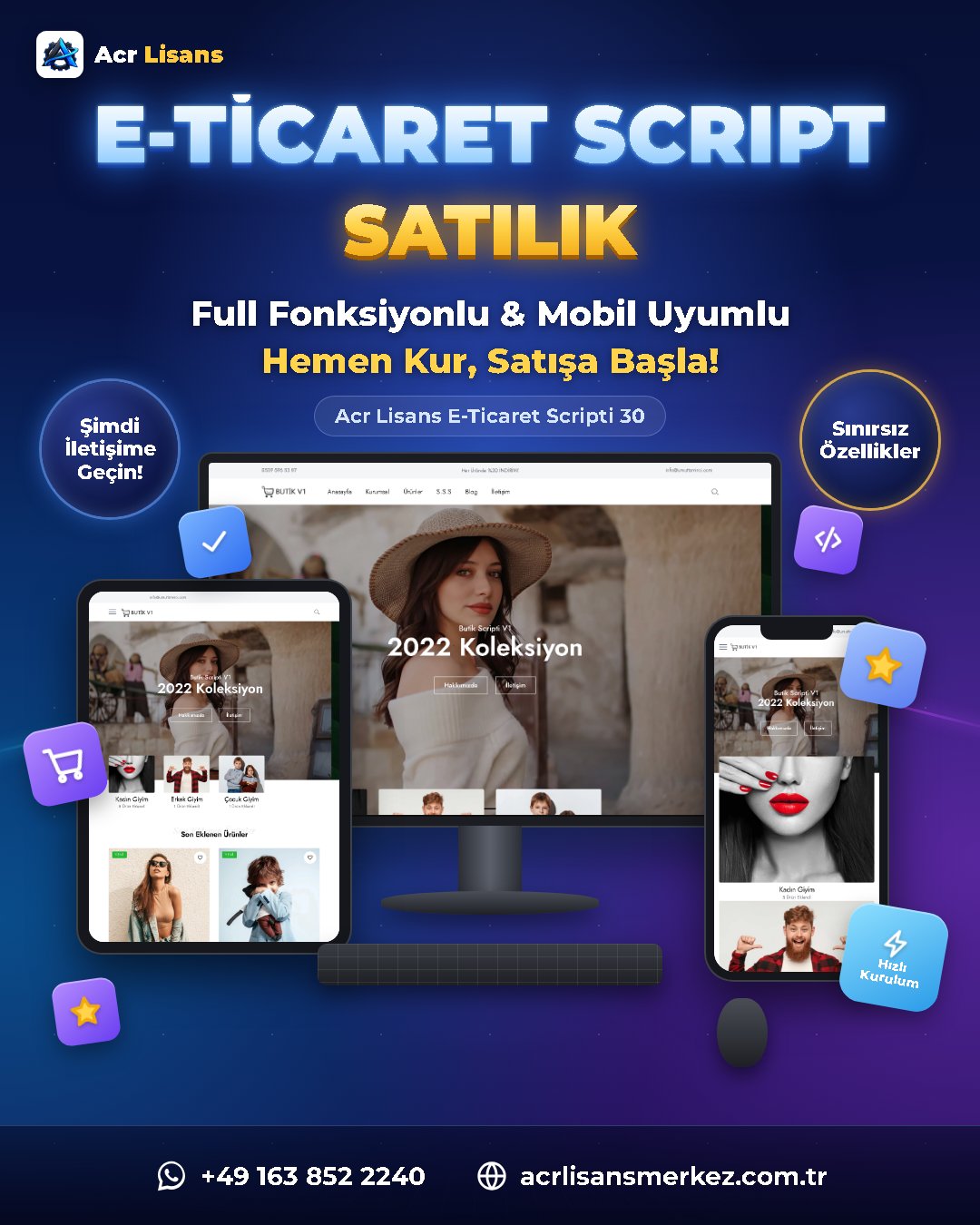 Acr Lisans E-Ticaret Scripti 30 ekran görüntüsü 1