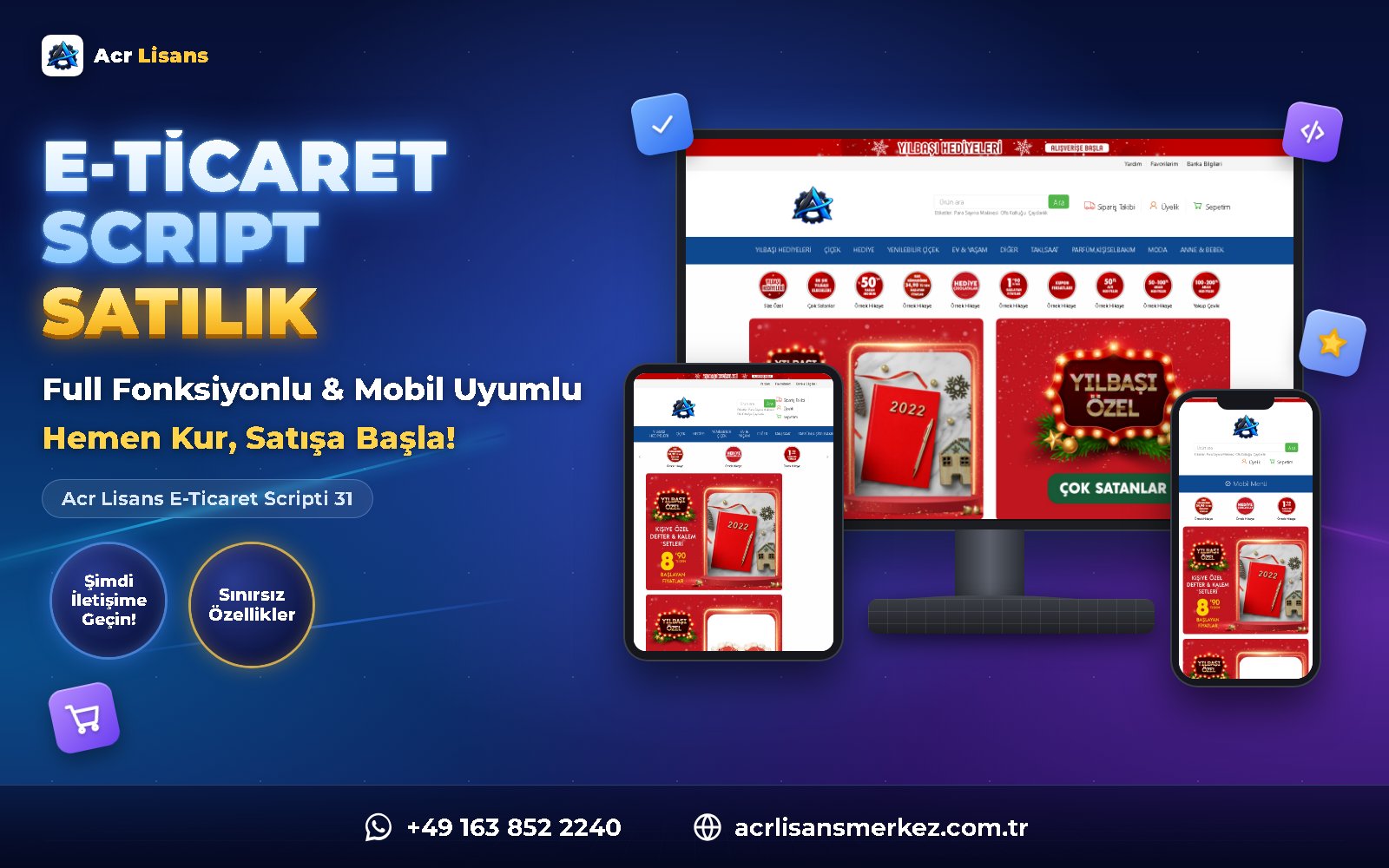 Acr Lisans E-Ticaret Scripti 31 ana ekran görüntüsü