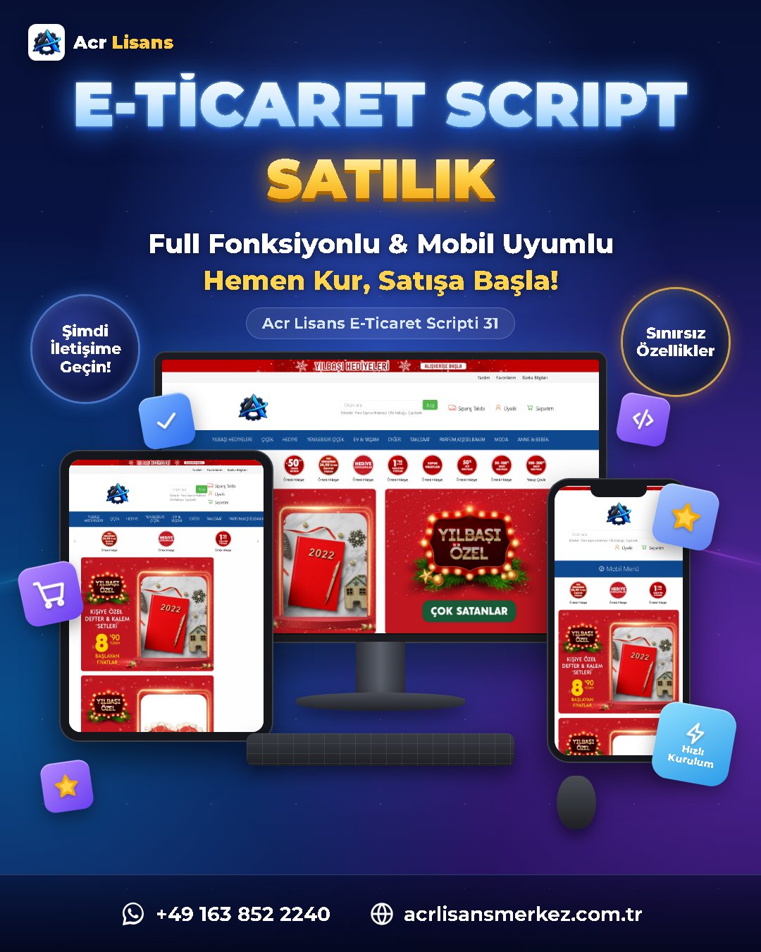 Acr Lisans E-Ticaret Scripti 31 ekran görüntüsü 1