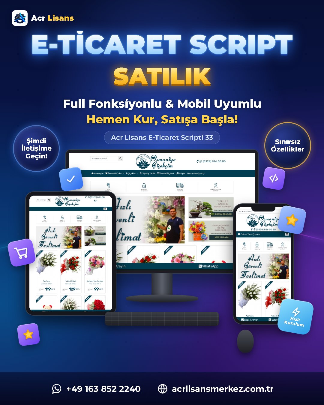 Acr Lisans E-Ticaret Scripti 33 ekran görüntüsü 1