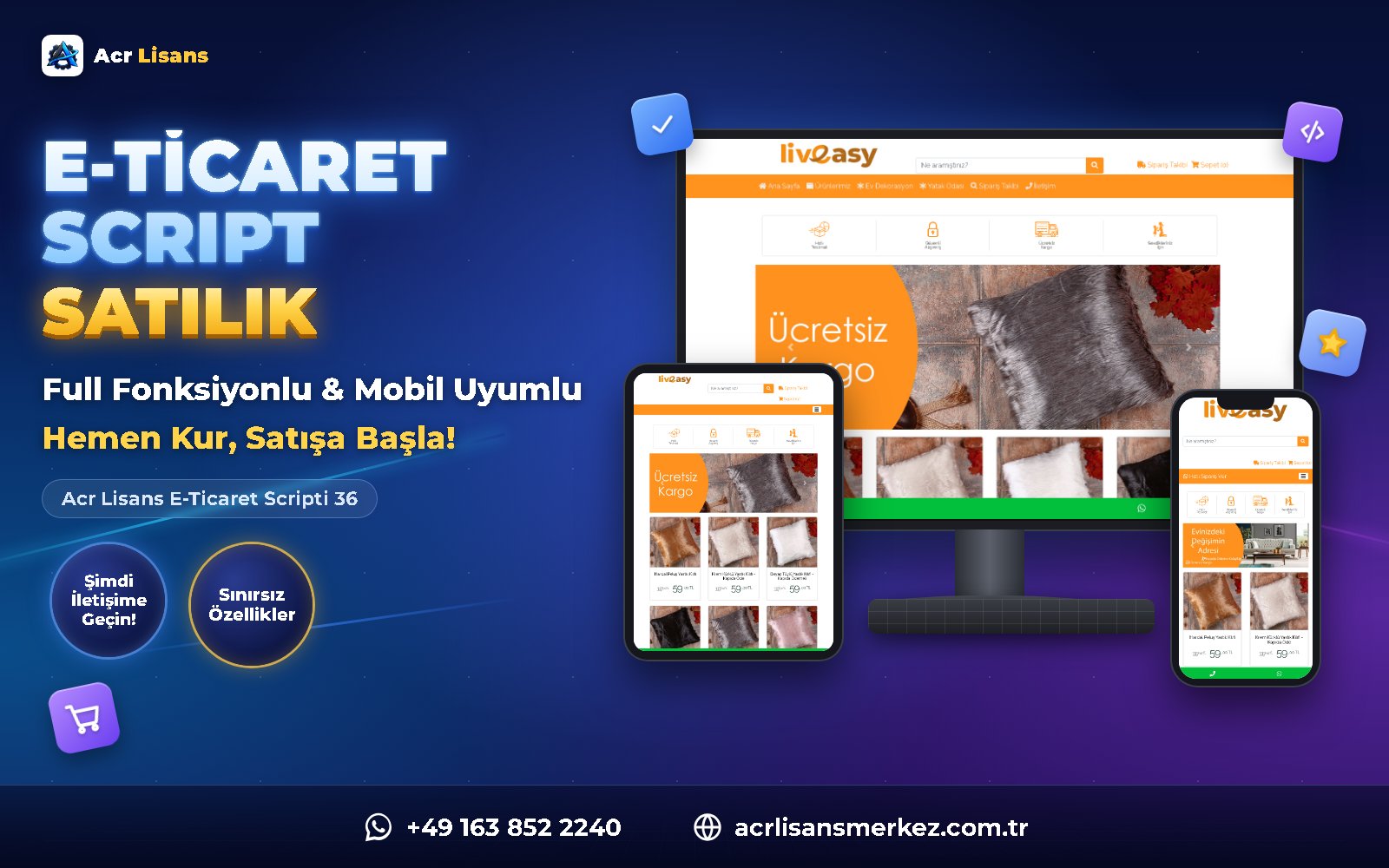 Acr Lisans E-Ticaret Scripti 36 ana ekran görüntüsü