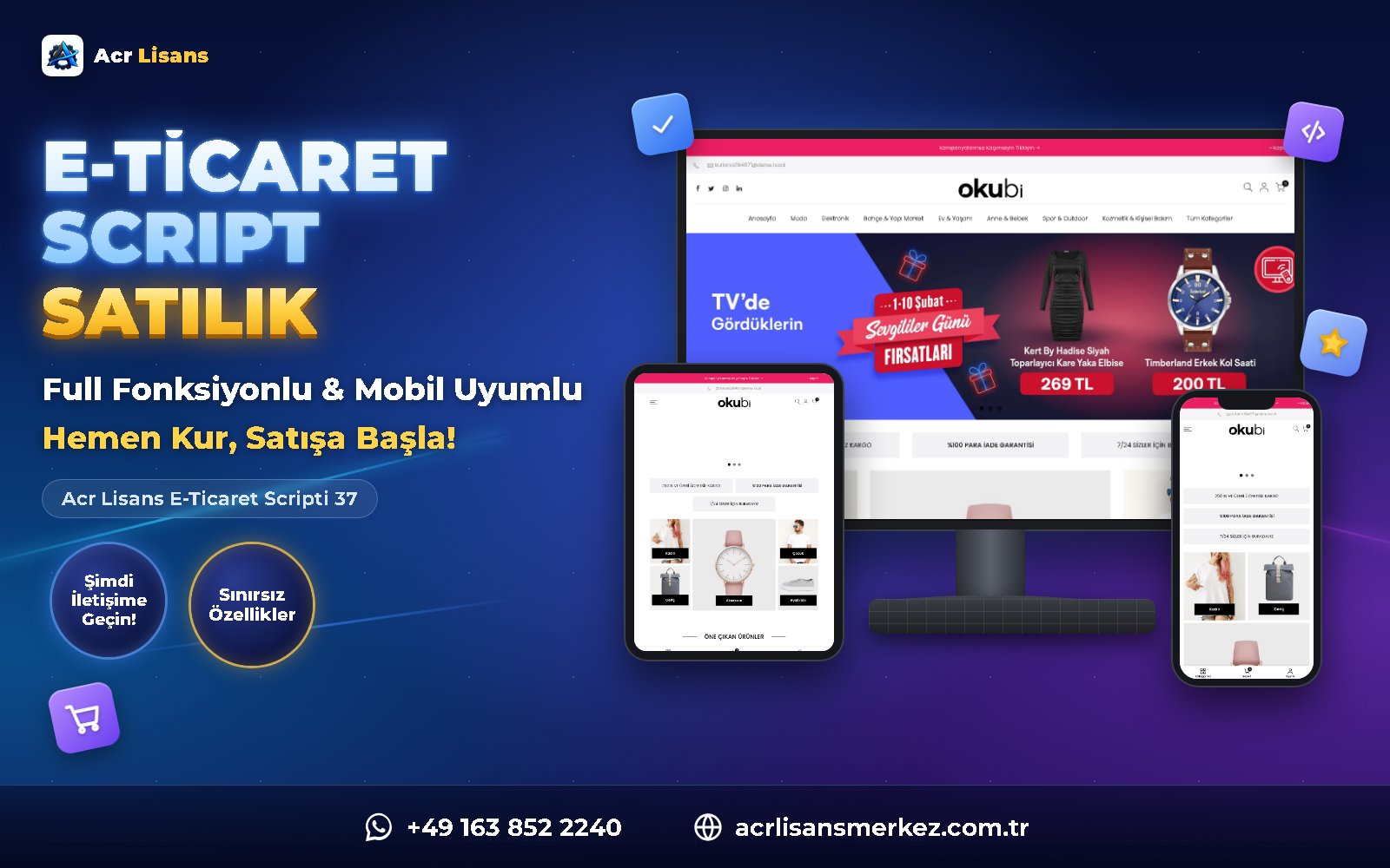 Acr Lisans E-Ticaret Scripti 37 ana ekran görüntüsü