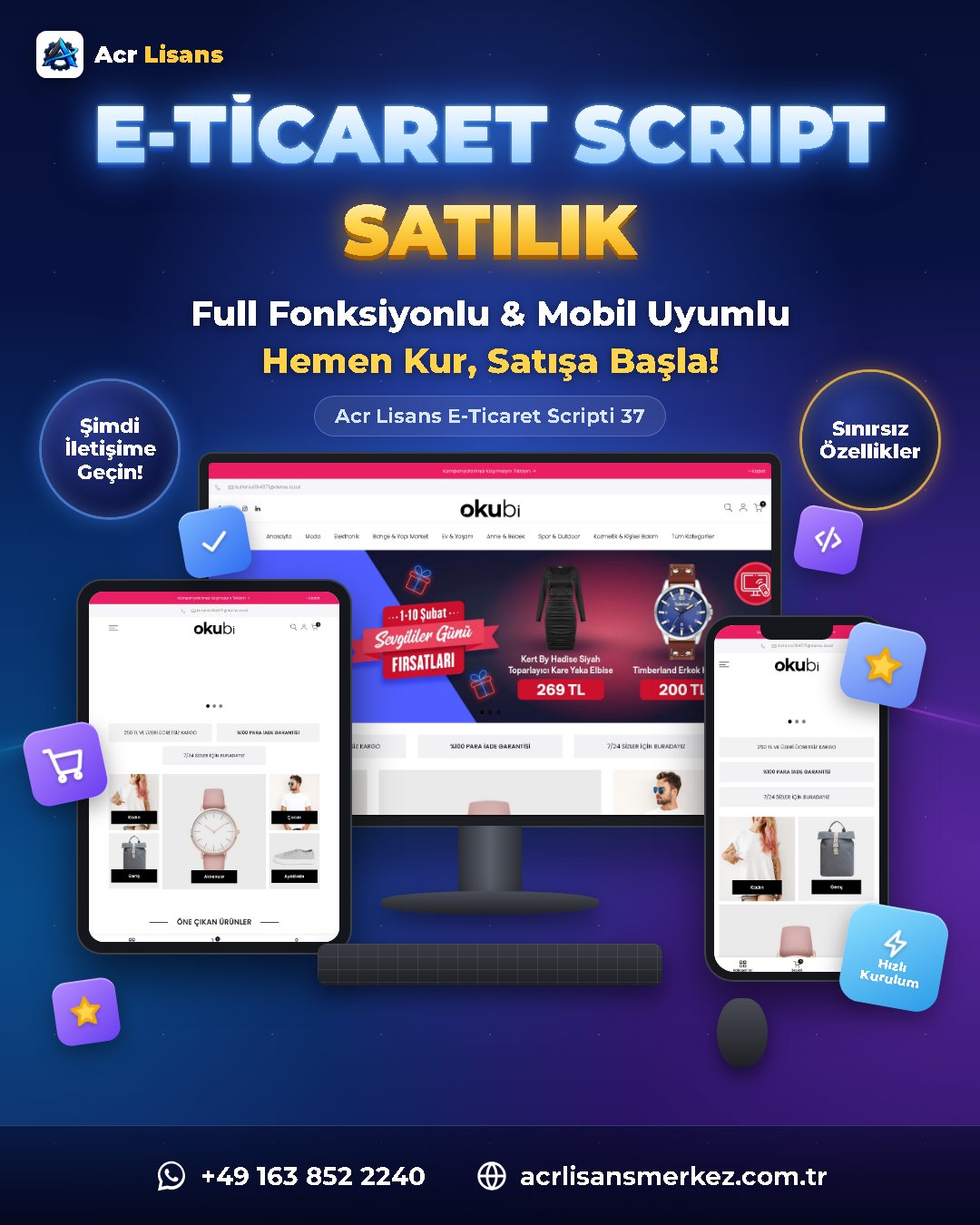 Acr Lisans E-Ticaret Scripti 37 ekran görüntüsü 1