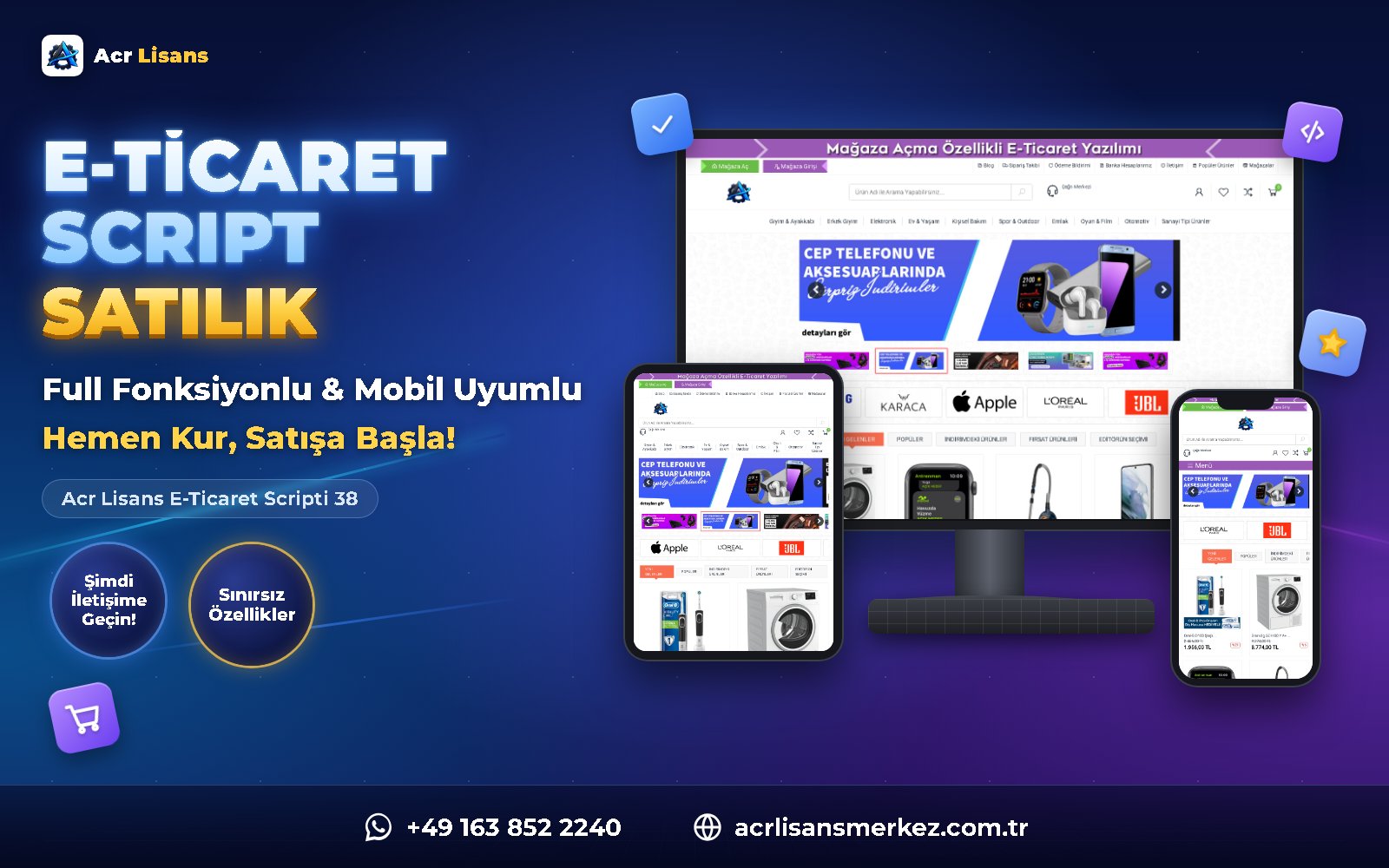 Acr Lisans E-Ticaret Scripti 38 ana ekran görüntüsü