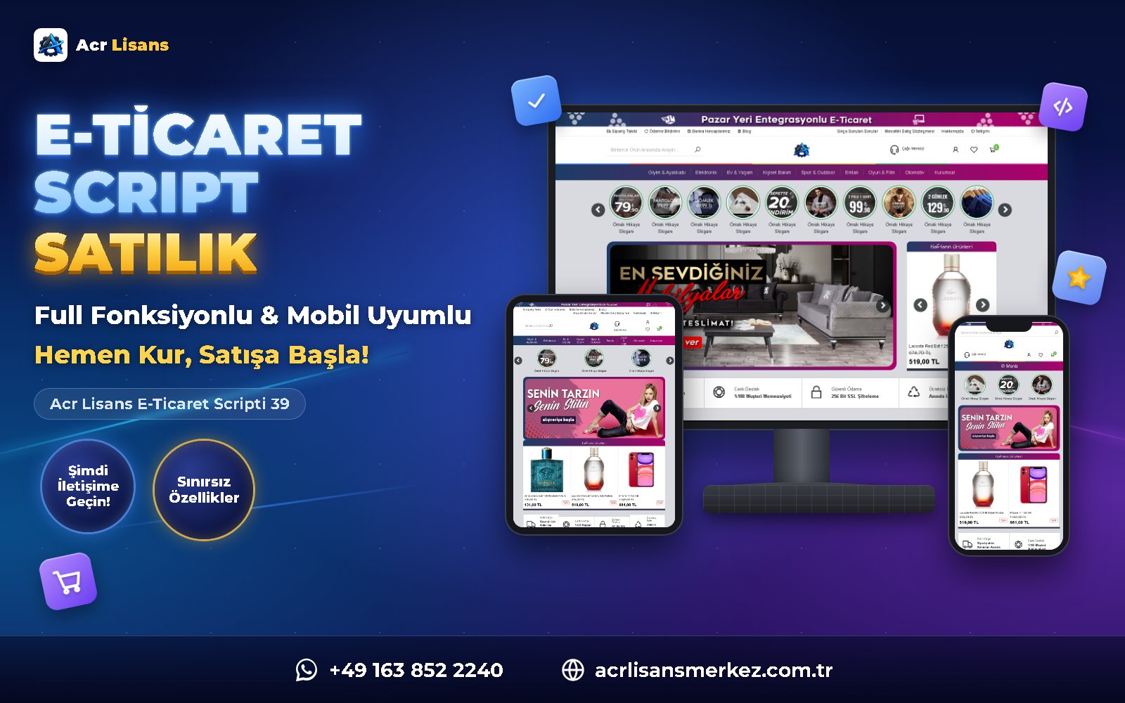 Acr Lisans E-Ticaret Scripti 39 ana ekran görüntüsü