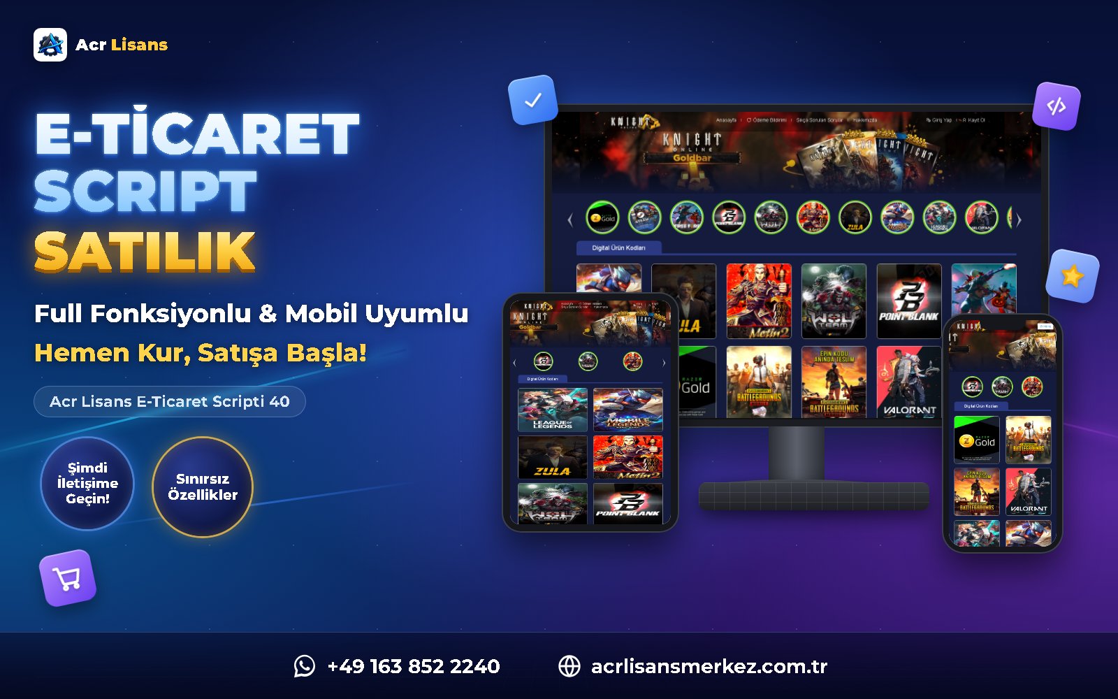 Acr Lisans E-Ticaret Scripti 40 ana ekran görüntüsü