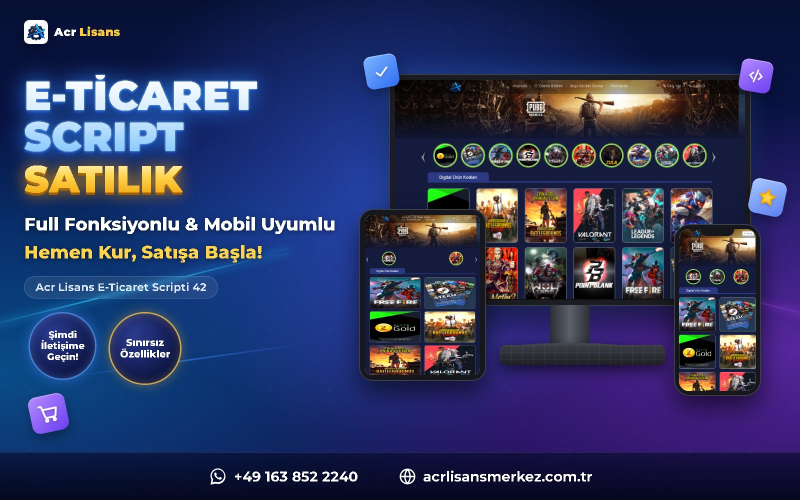 Acr Lisans E-Ticaret Scripti 42 ana ekran görüntüsü