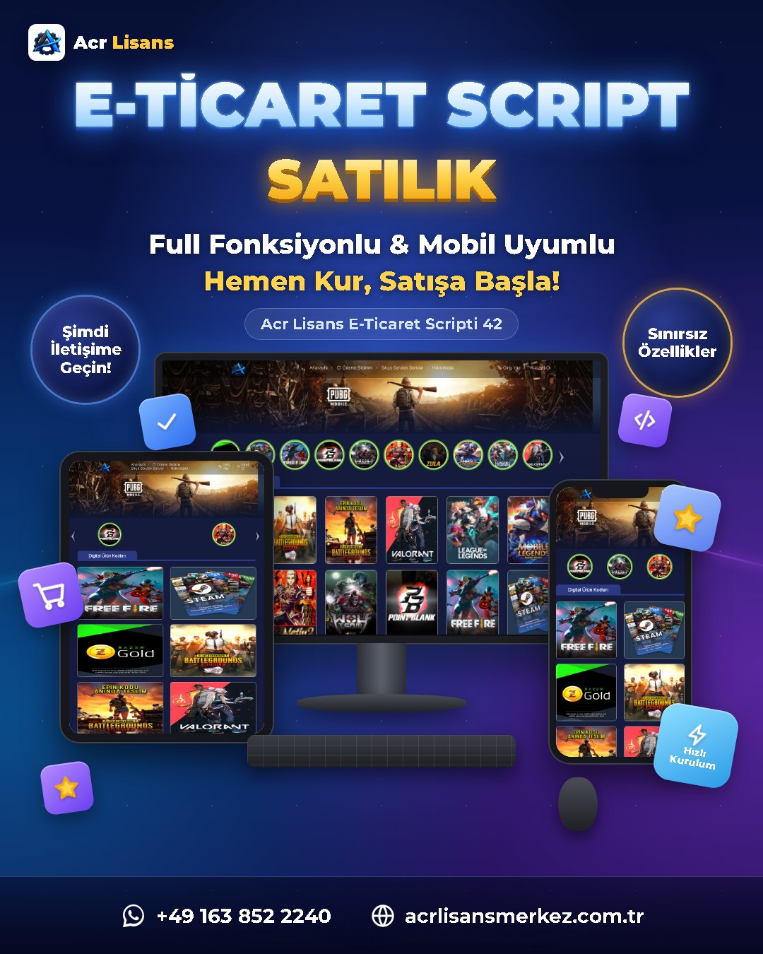 Acr Lisans E-Ticaret Scripti 42 ekran görüntüsü 1