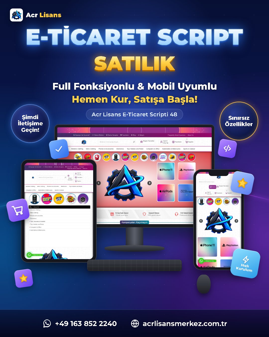 Acr Lisans E-Ticaret Scripti 48 ekran görüntüsü 1