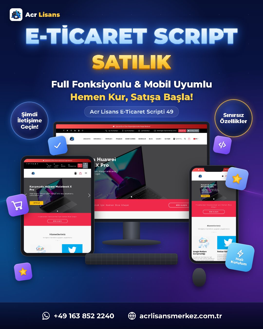 Acr Lisans E-Ticaret Scripti 49 ekran görüntüsü 1