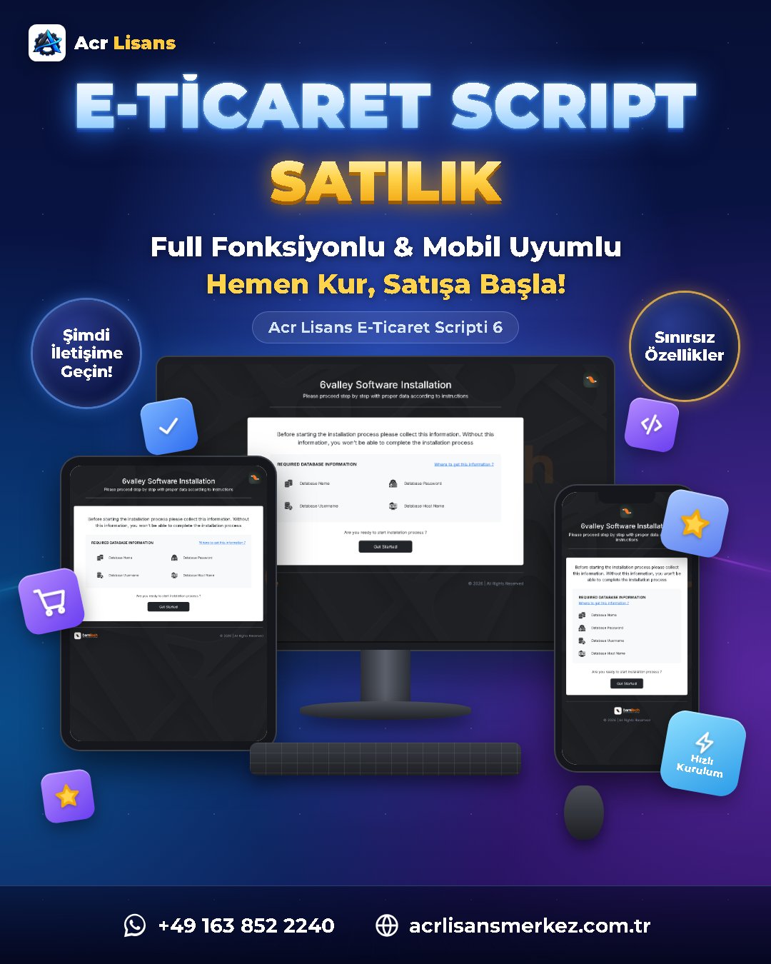 Acr Lisans E-Ticaret Scripti 6 ekran görüntüsü 1