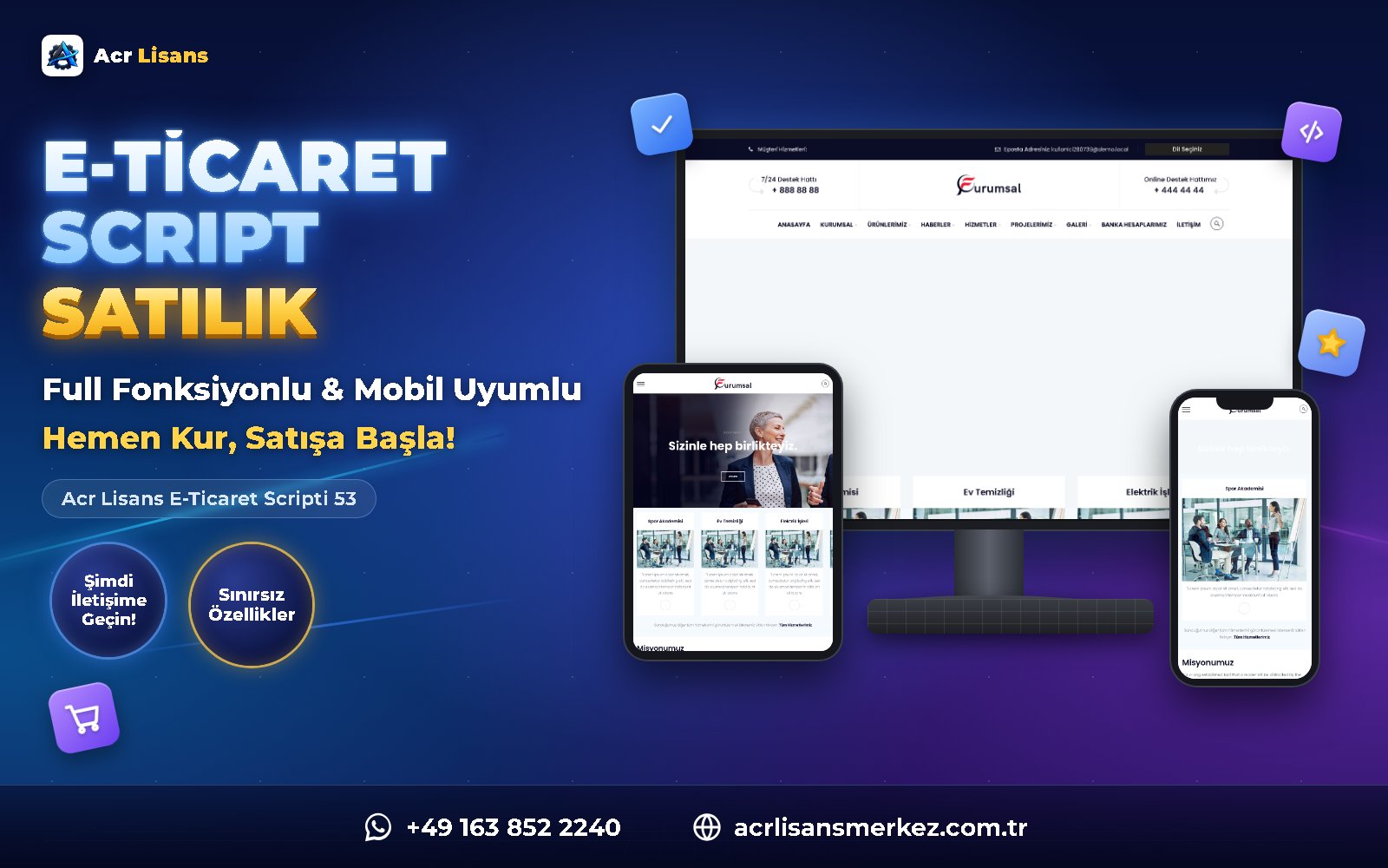 Acr Lisans E-Ticaret Scripti 53 ana ekran görüntüsü
