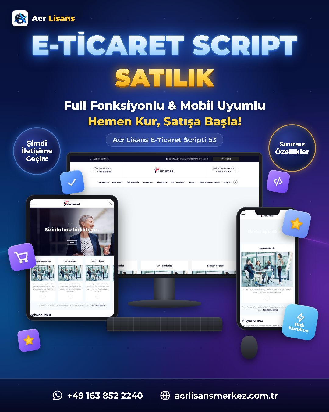 Acr Lisans E-Ticaret Scripti 53 ekran görüntüsü 1