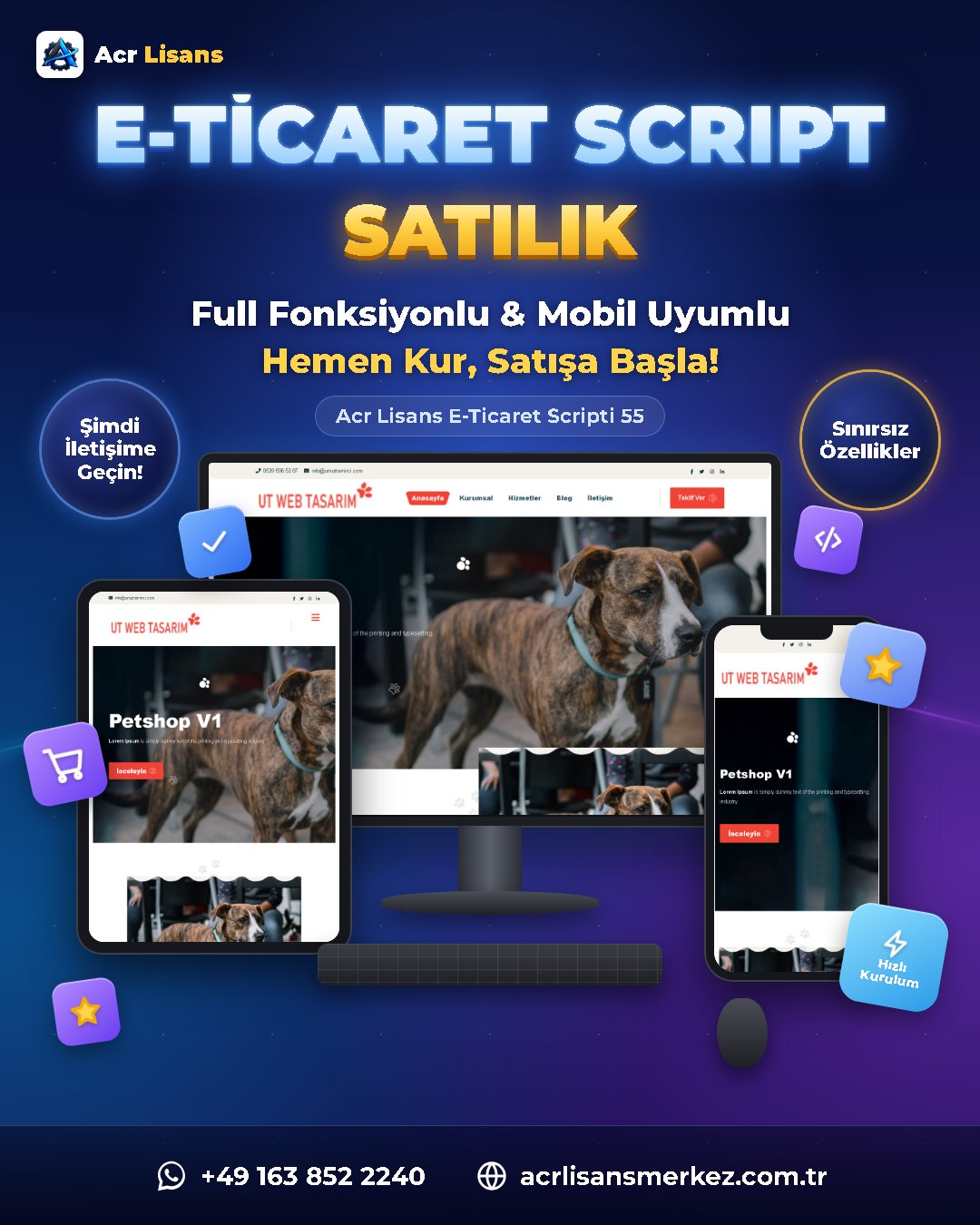 Acr Lisans E-Ticaret Scripti 55 ekran görüntüsü 1