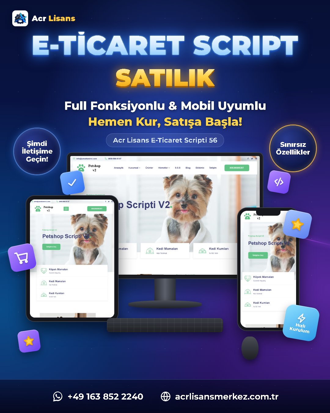 Acr Lisans E-Ticaret Scripti 56 ekran görüntüsü 1