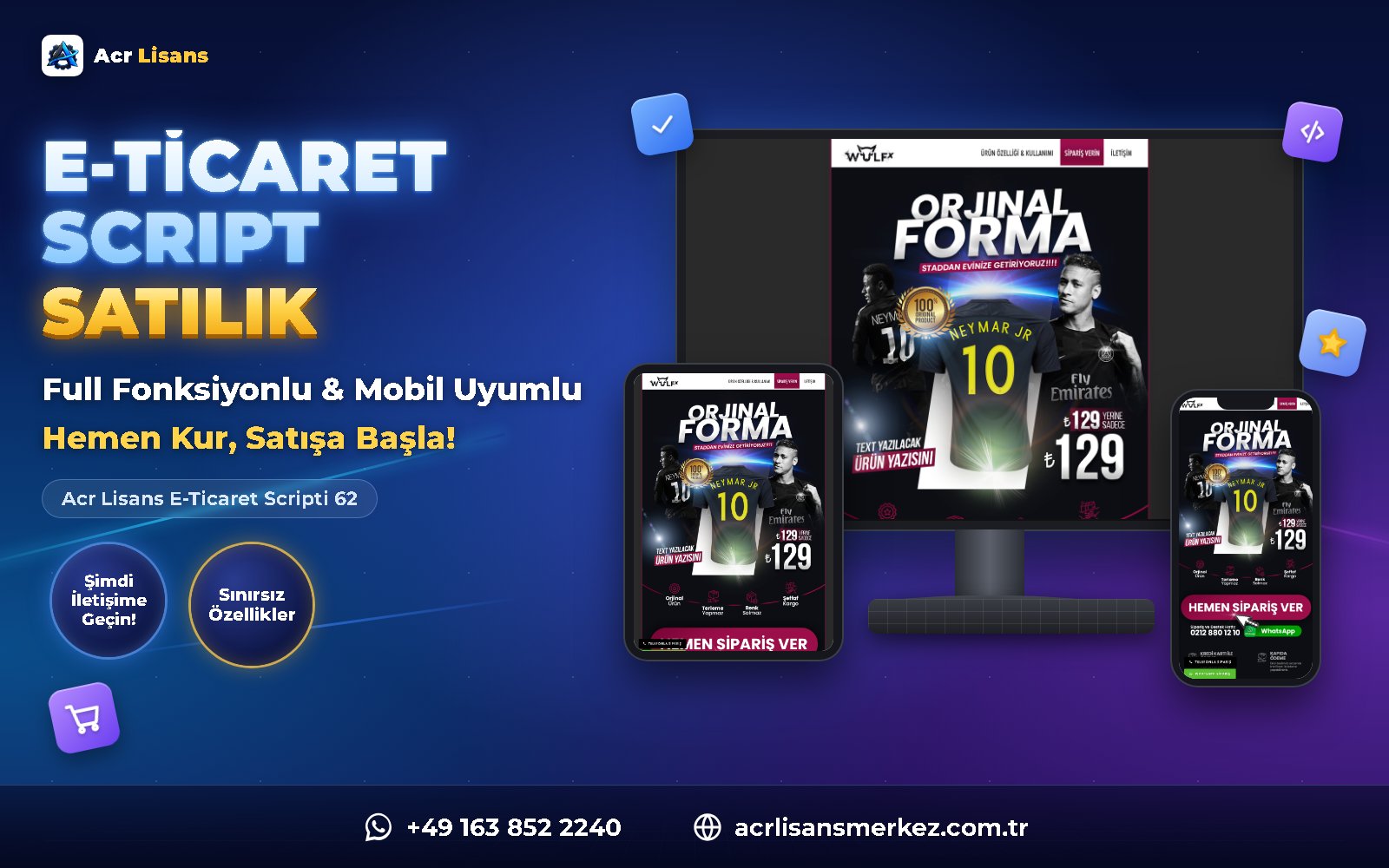 Acr Lisans E-Ticaret Scripti 62 ana ekran görüntüsü