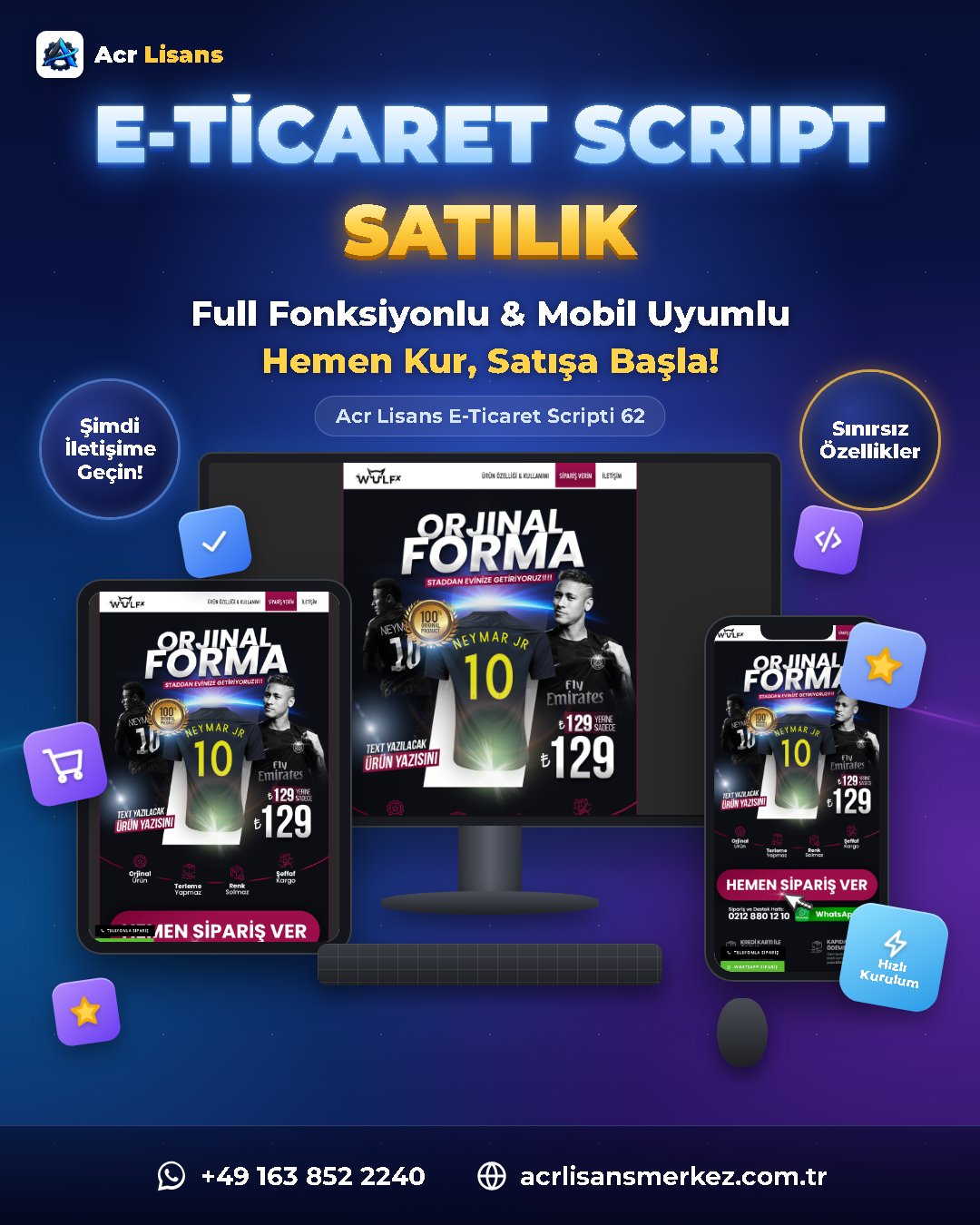 Acr Lisans E-Ticaret Scripti 62 ekran görüntüsü 1