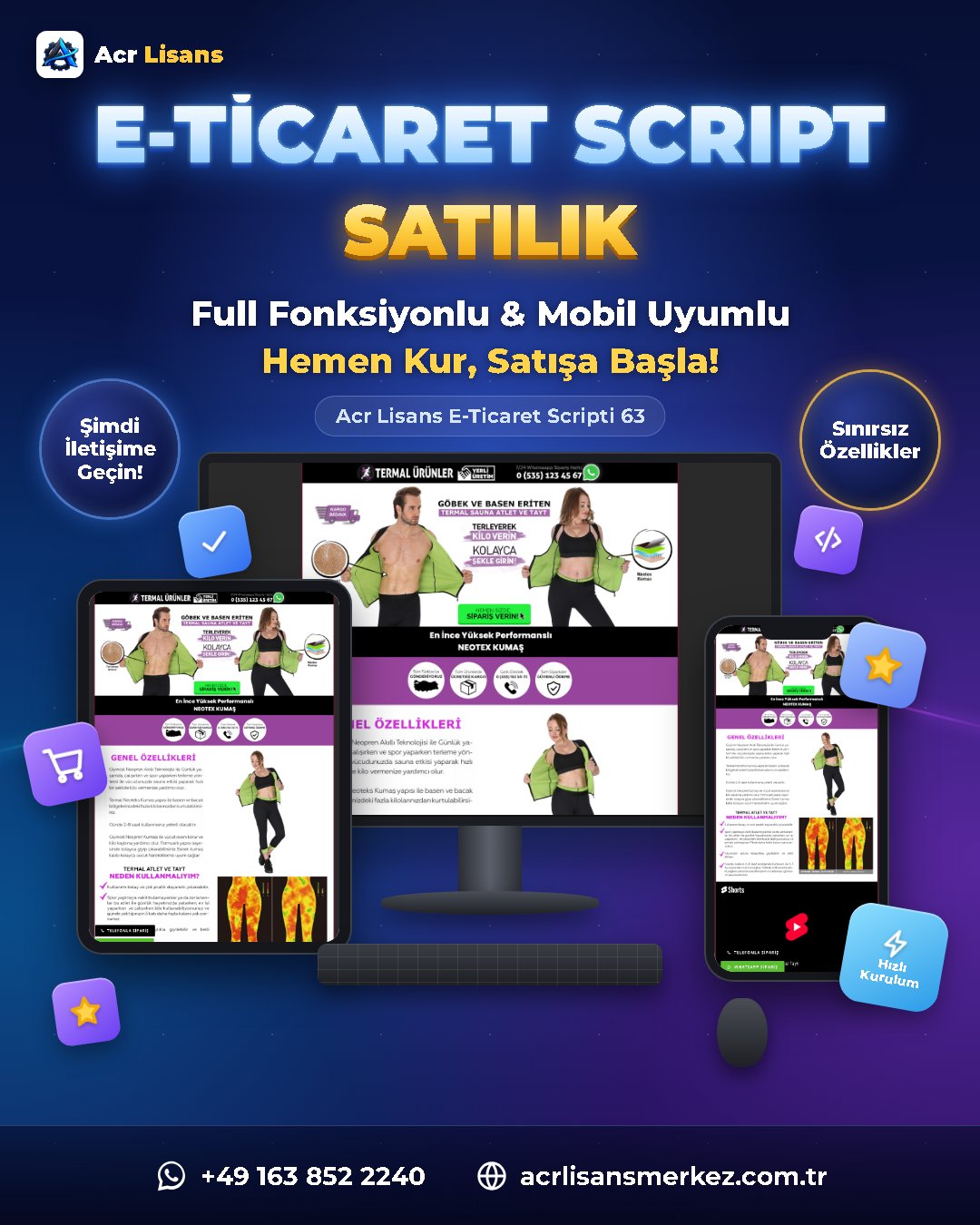 Acr Lisans E-Ticaret Scripti 63 ekran görüntüsü 1