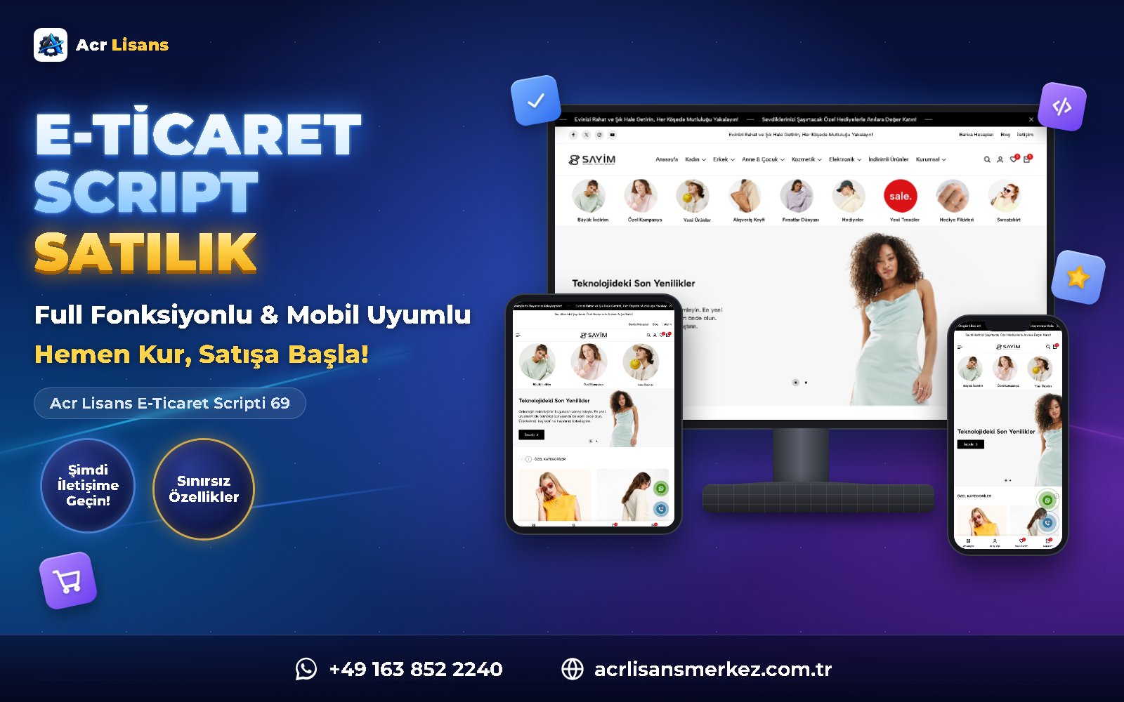 Acr Lisans E-Ticaret Scripti 69 ana ekran görüntüsü