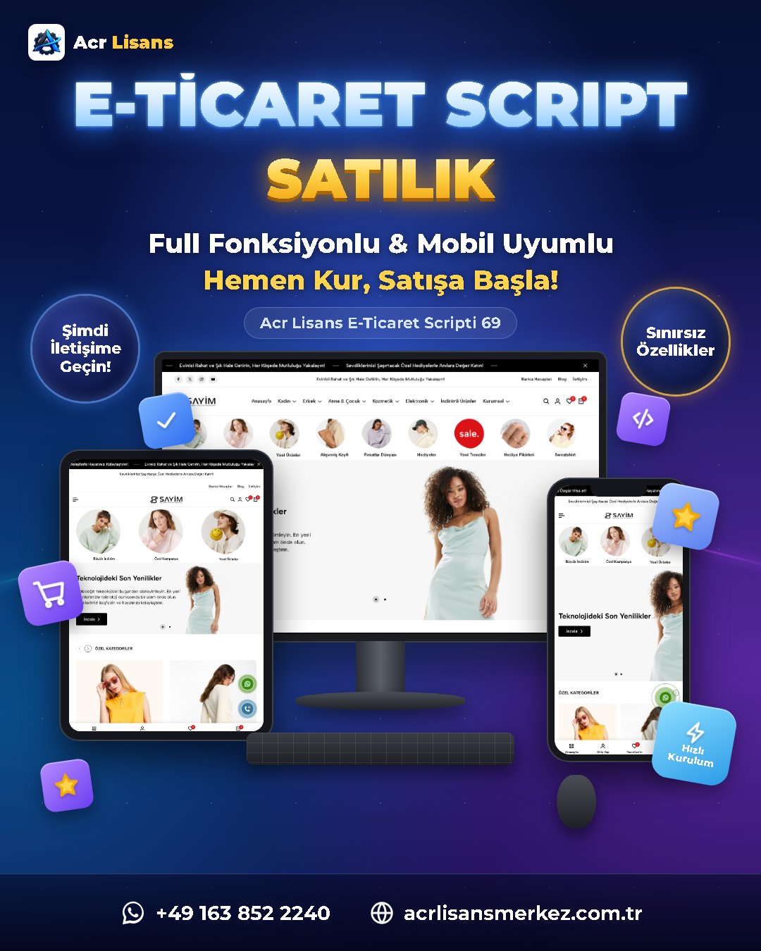 Acr Lisans E-Ticaret Scripti 69 ekran görüntüsü 1