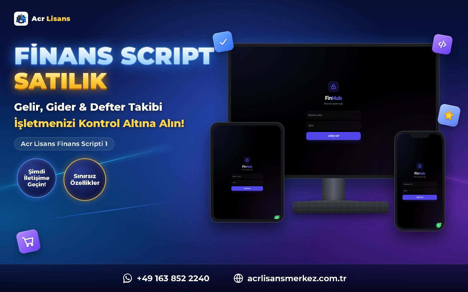 Acr Lisans Finans Scripti 1 ana ekran görüntüsü