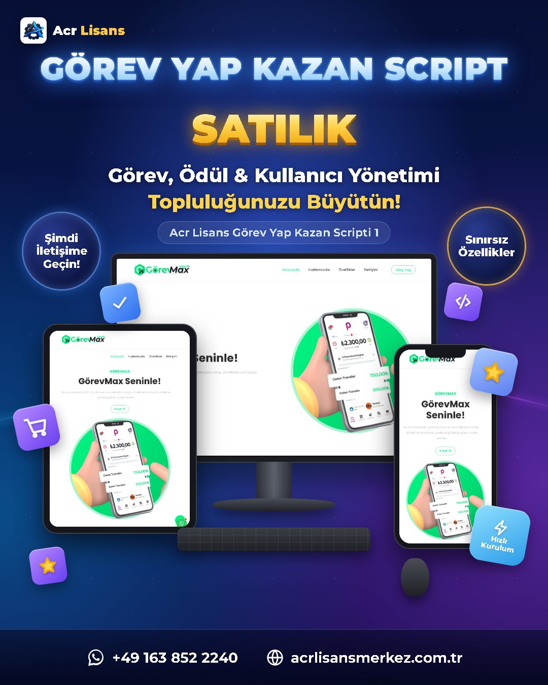 Acr Lisans Görev Yap Kazan Scripti 1 ekran görüntüsü 1