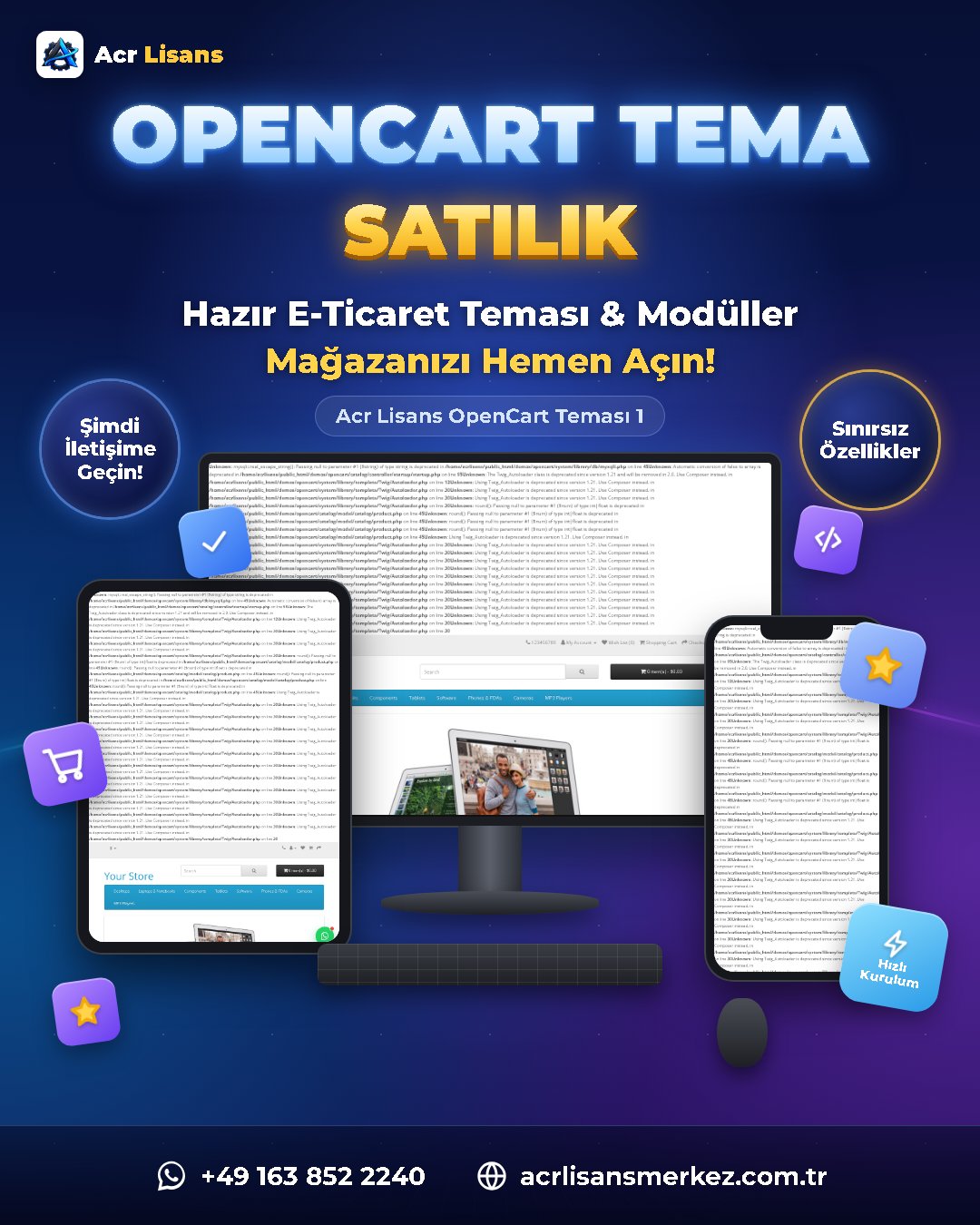 Acr Lisans OpenCart Teması 1 ekran görüntüsü 1