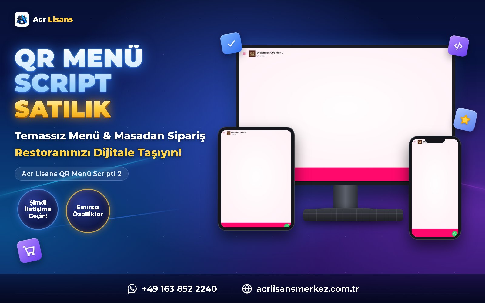 Acr Lisans QR Menü Scripti 2 ana ekran görüntüsü