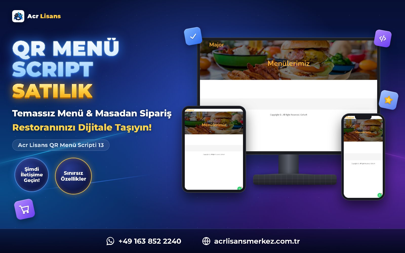 Acr Lisans QR Menü Scripti 13 ana ekran görüntüsü