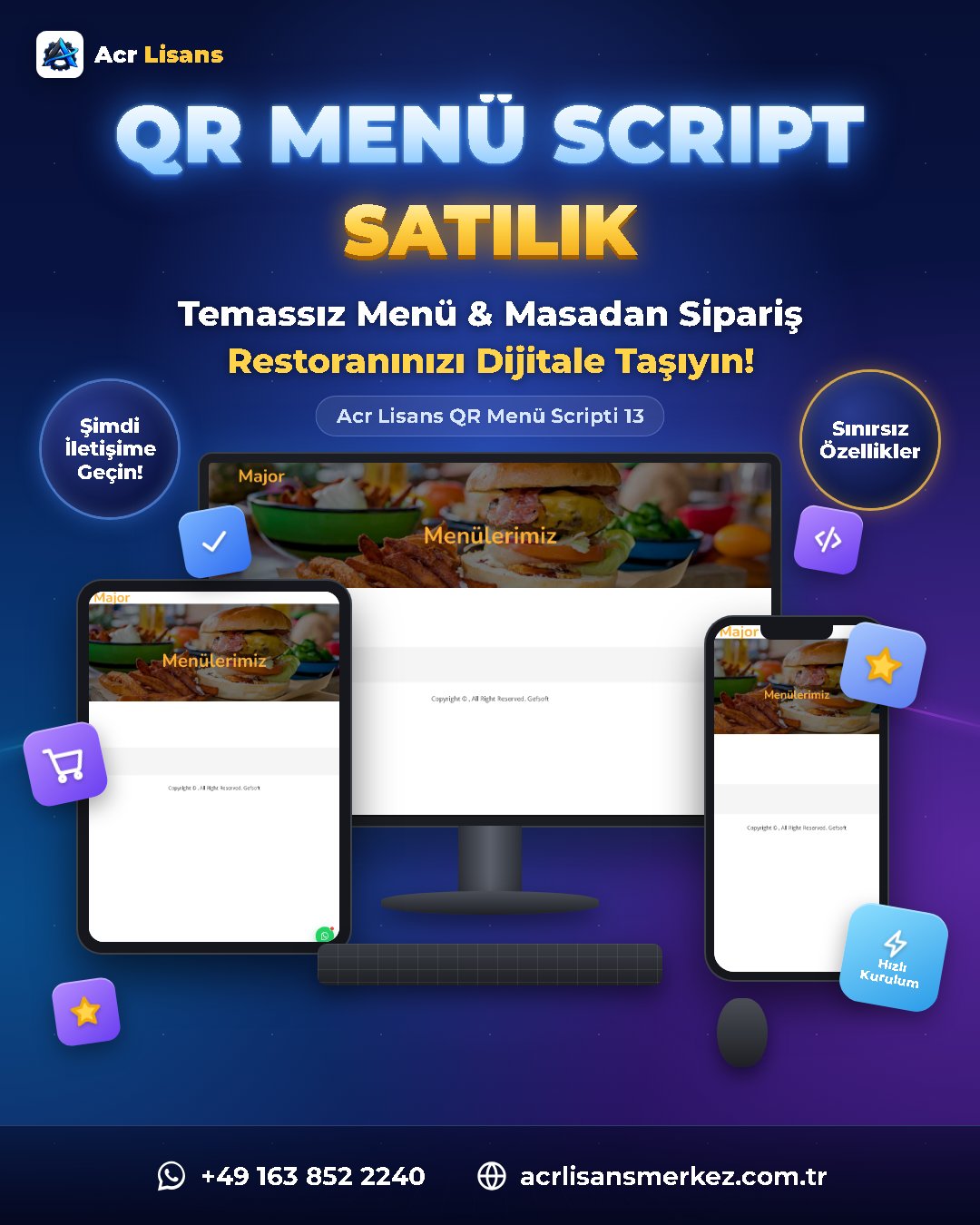 Acr Lisans QR Menü Scripti 13 ekran görüntüsü 1