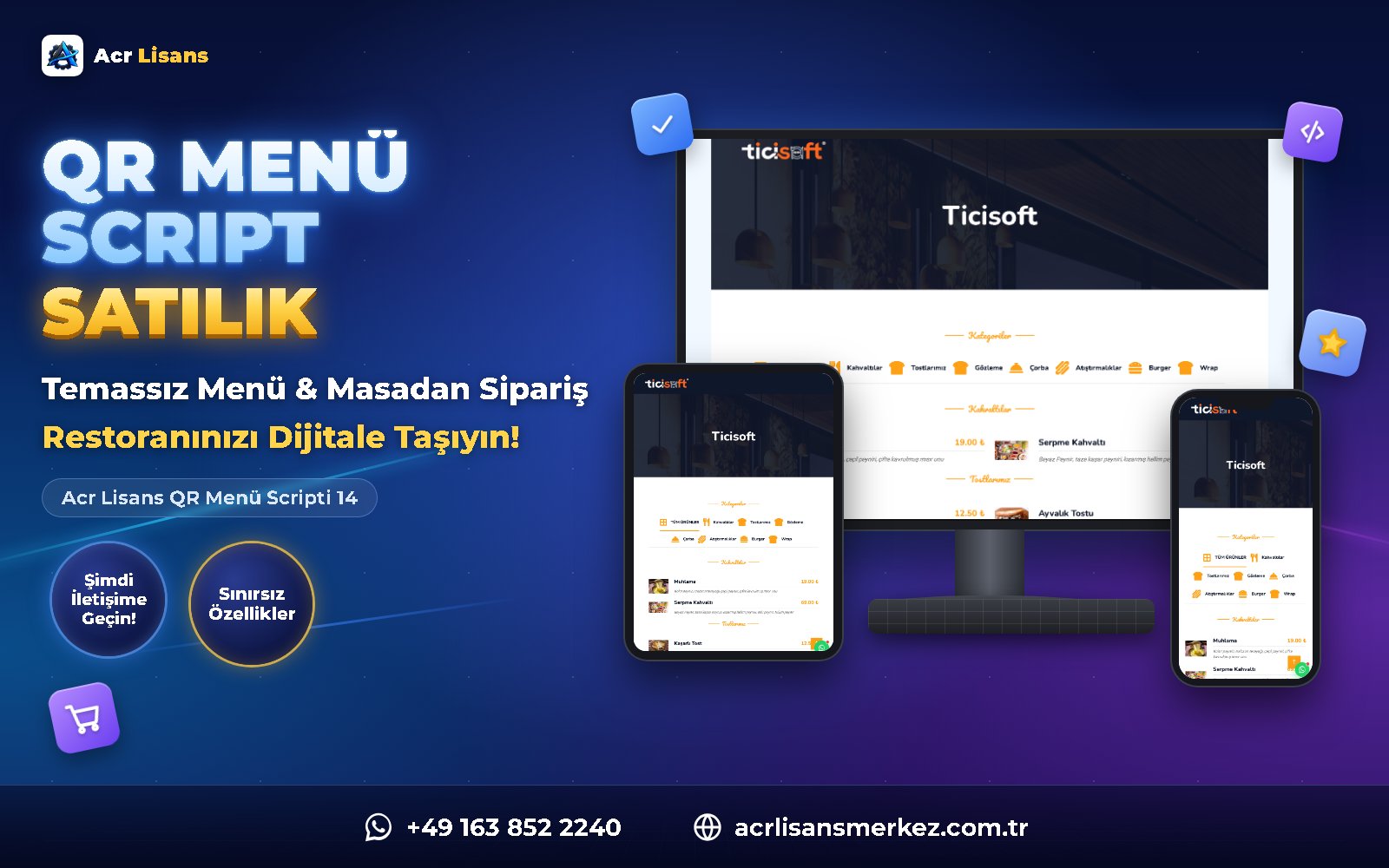 Acr Lisans QR Menü Scripti 14 ana ekran görüntüsü