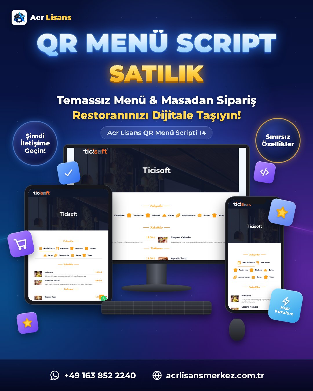 Acr Lisans QR Menü Scripti 14 ekran görüntüsü 1