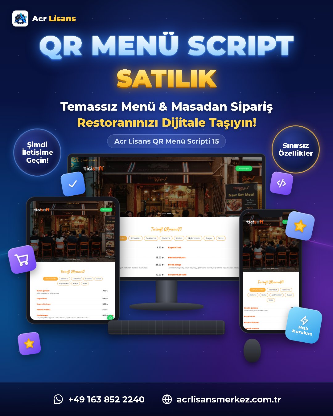 Acr Lisans QR Menü Scripti 15 ekran görüntüsü 1