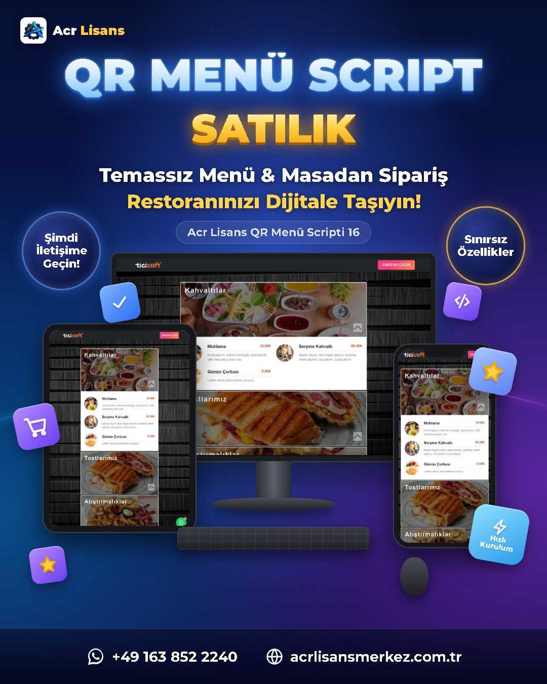 Acr Lisans QR Menü Scripti 16 ekran görüntüsü 1