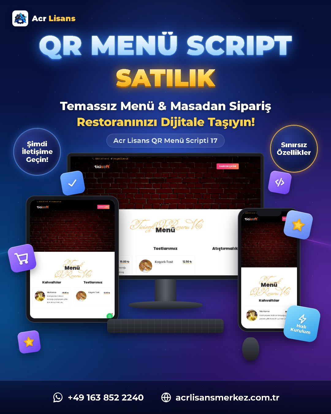 Acr Lisans QR Menü Scripti 17 ekran görüntüsü 1