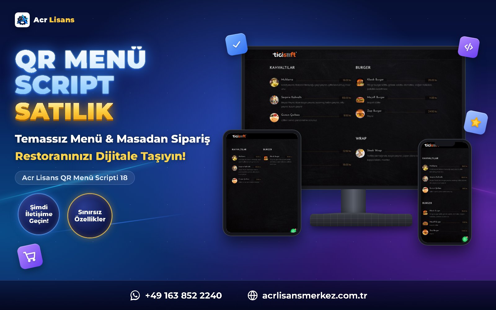 Acr Lisans QR Menü Scripti 18 ana ekran görüntüsü