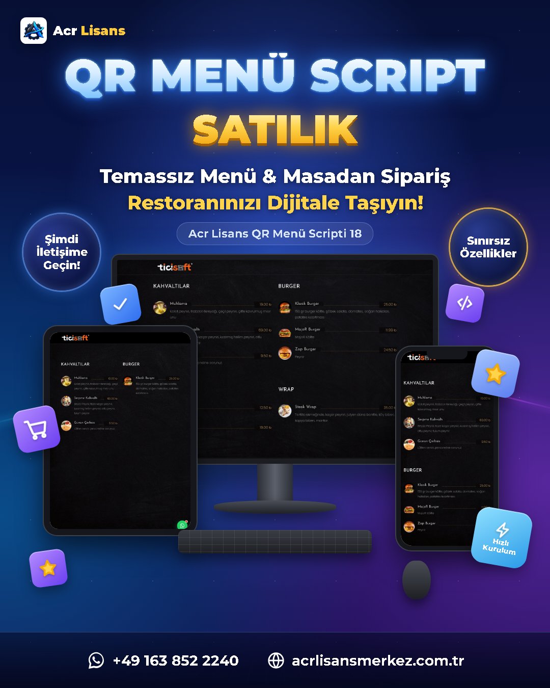 Acr Lisans QR Menü Scripti 18 ekran görüntüsü 1