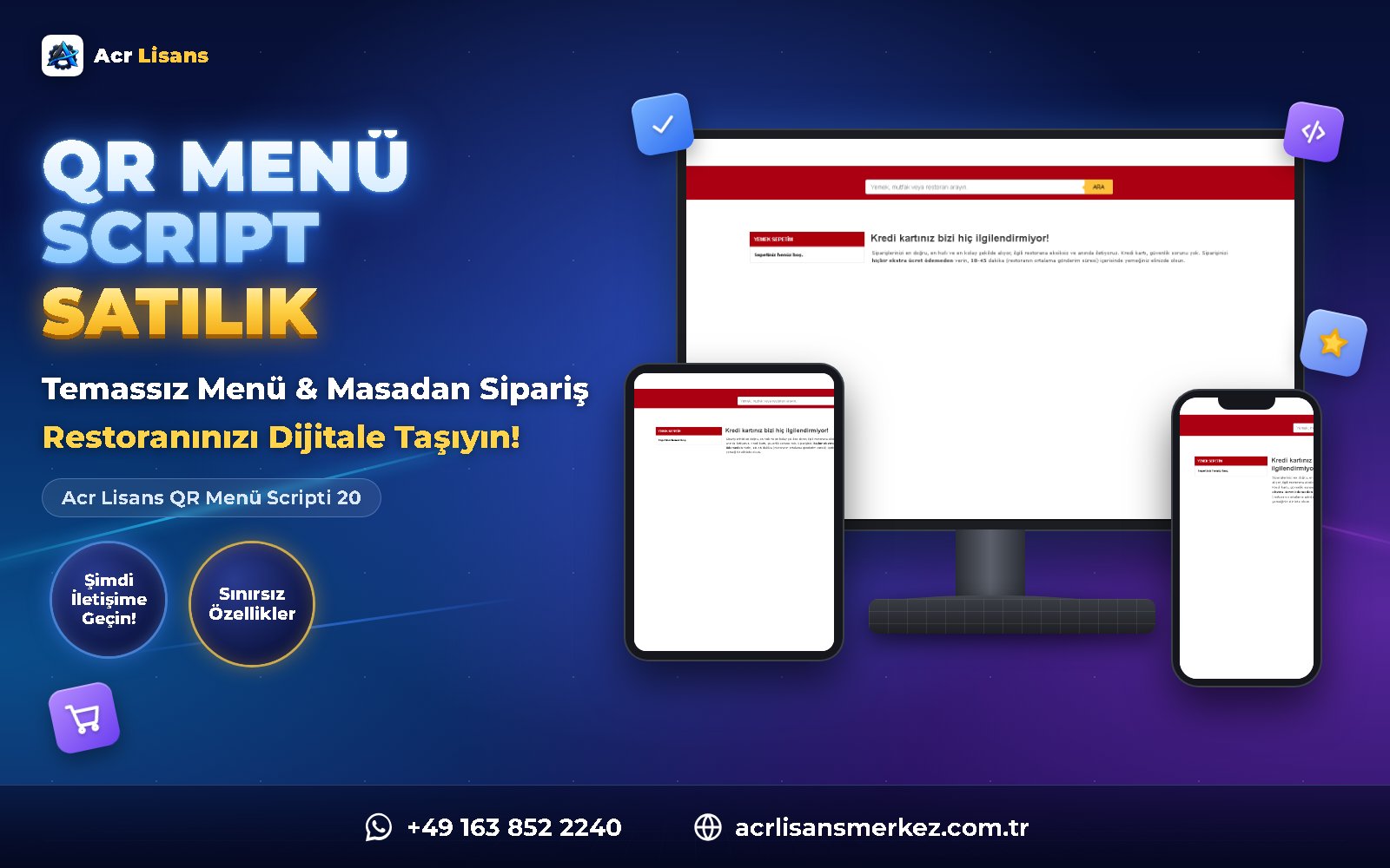 Acr Lisans QR Menü Scripti 20