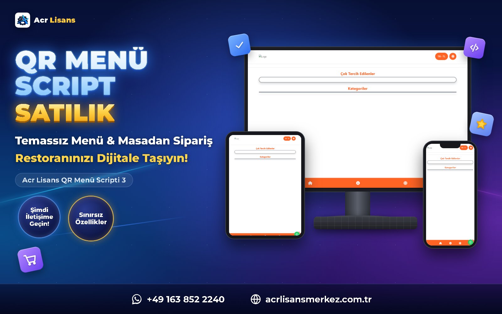 Acr Lisans QR Menü Scripti 3 ana ekran görüntüsü
