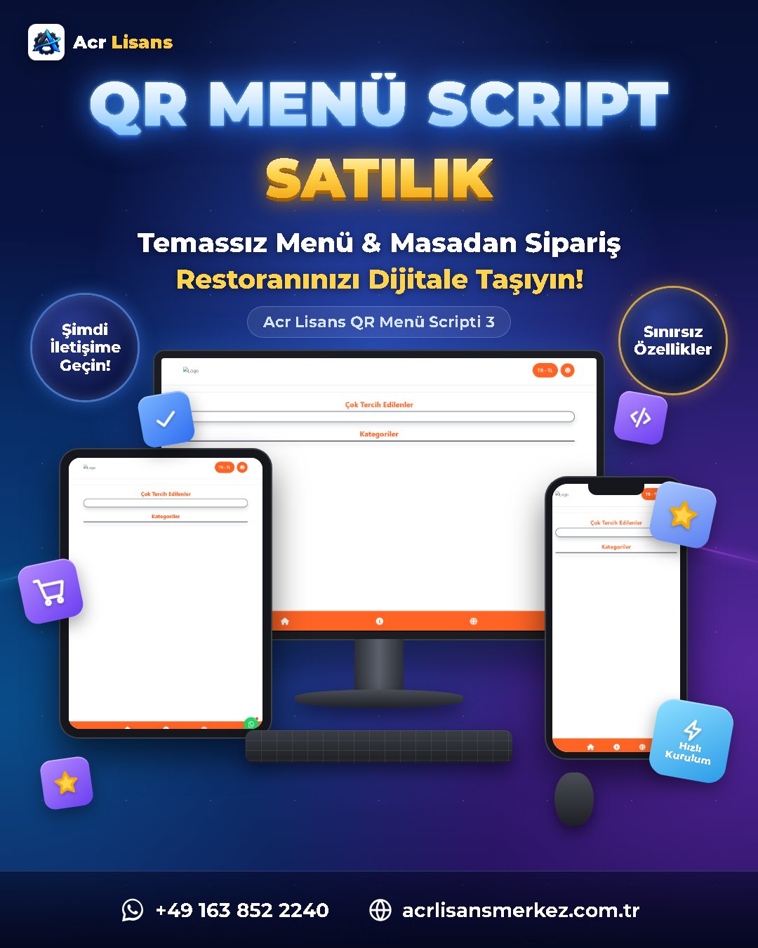 Acr Lisans QR Menü Scripti 3 ekran görüntüsü 1