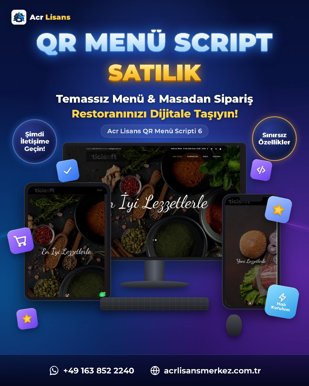 Acr Lisans QR Menü Scripti 6 ekran görüntüsü 1