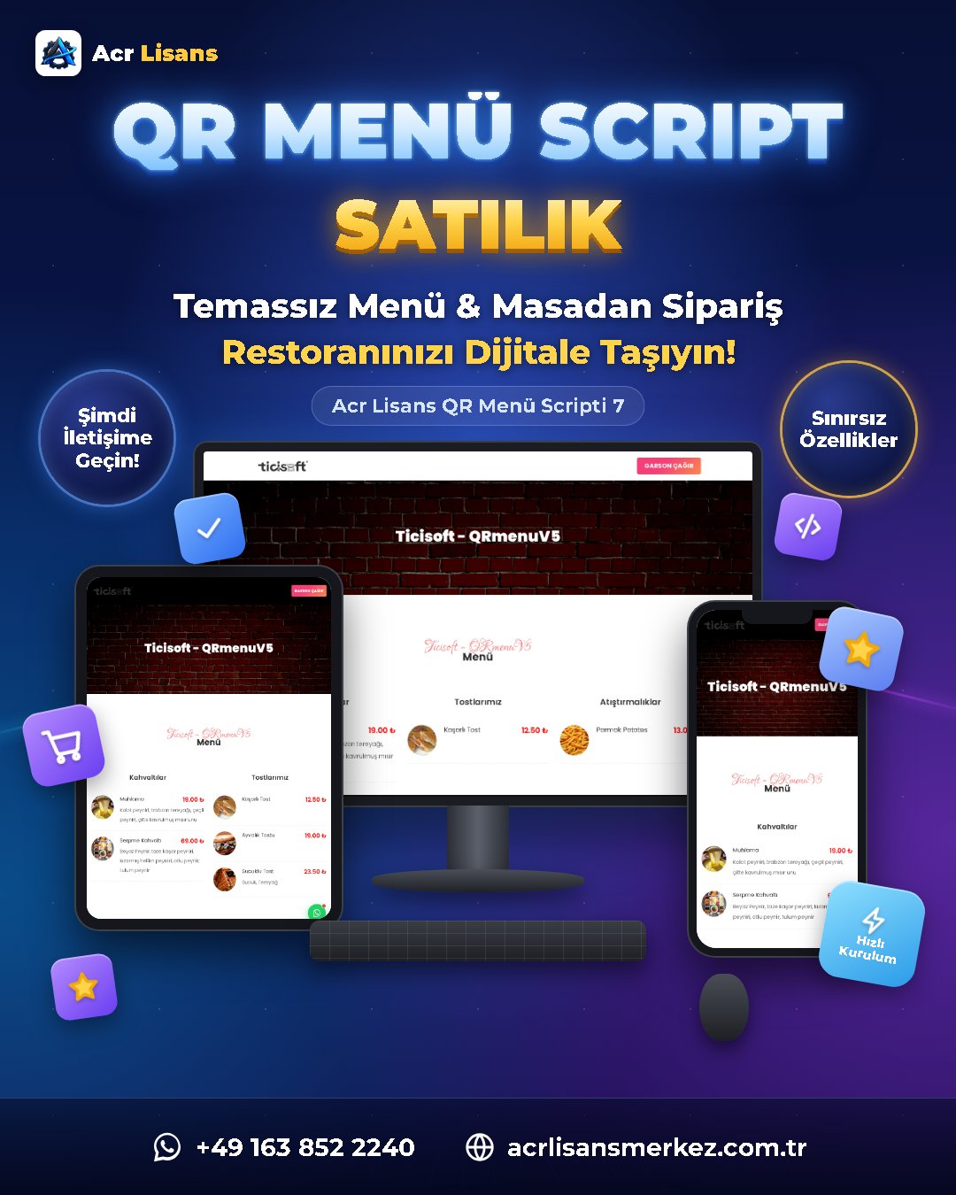 Acr Lisans QR Menü Scripti 7 ekran görüntüsü 1