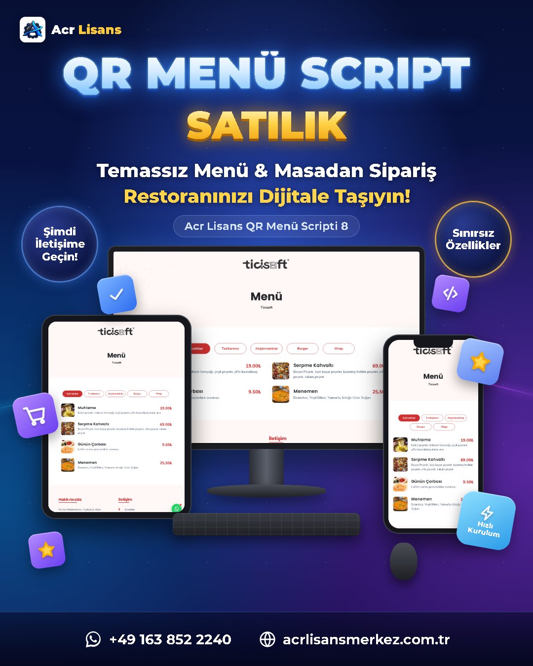 Acr Lisans QR Menü Scripti 8 ekran görüntüsü 1