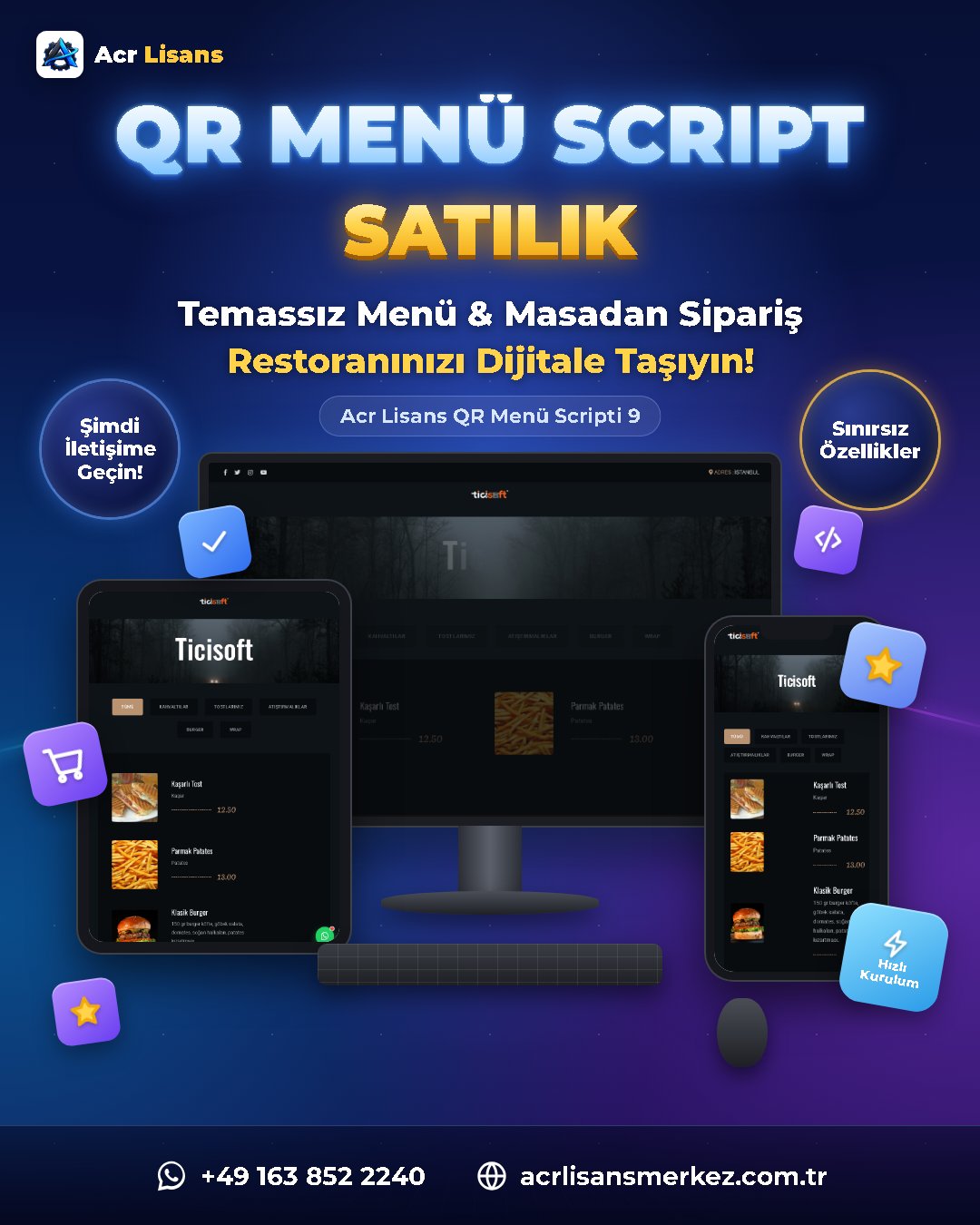 Acr Lisans QR Menü Scripti 9 ekran görüntüsü 1