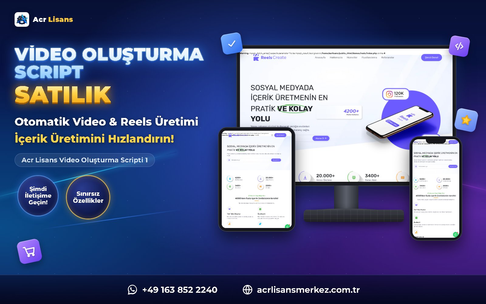 Acr Lisans Video Oluşturma Scripti 1 ana ekran görüntüsü