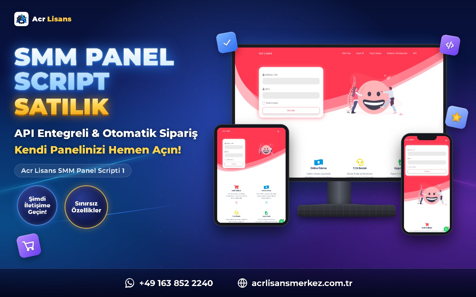 Acr Lisans SMM Panel Scripti 1 ana ekran görüntüsü